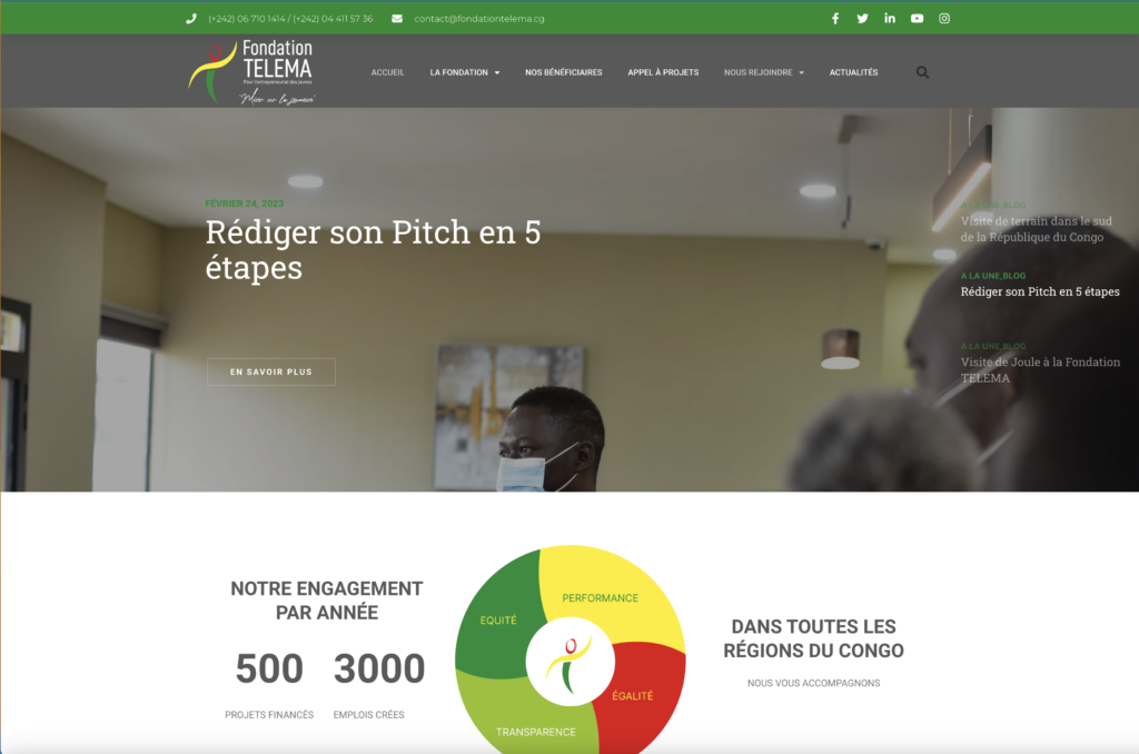 Site web Fondation Telema